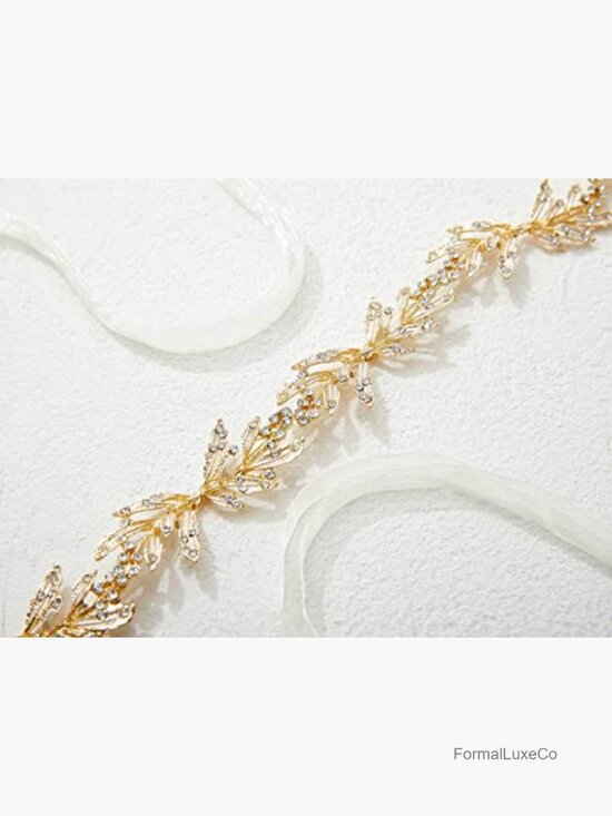 Leaf Rhinestone Bridal Headband Handmade Wedding Hair Accessory main image 6